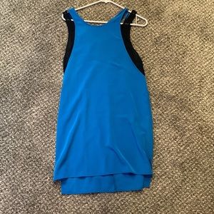 Black and blue mini dress with v back. SIZE S.
